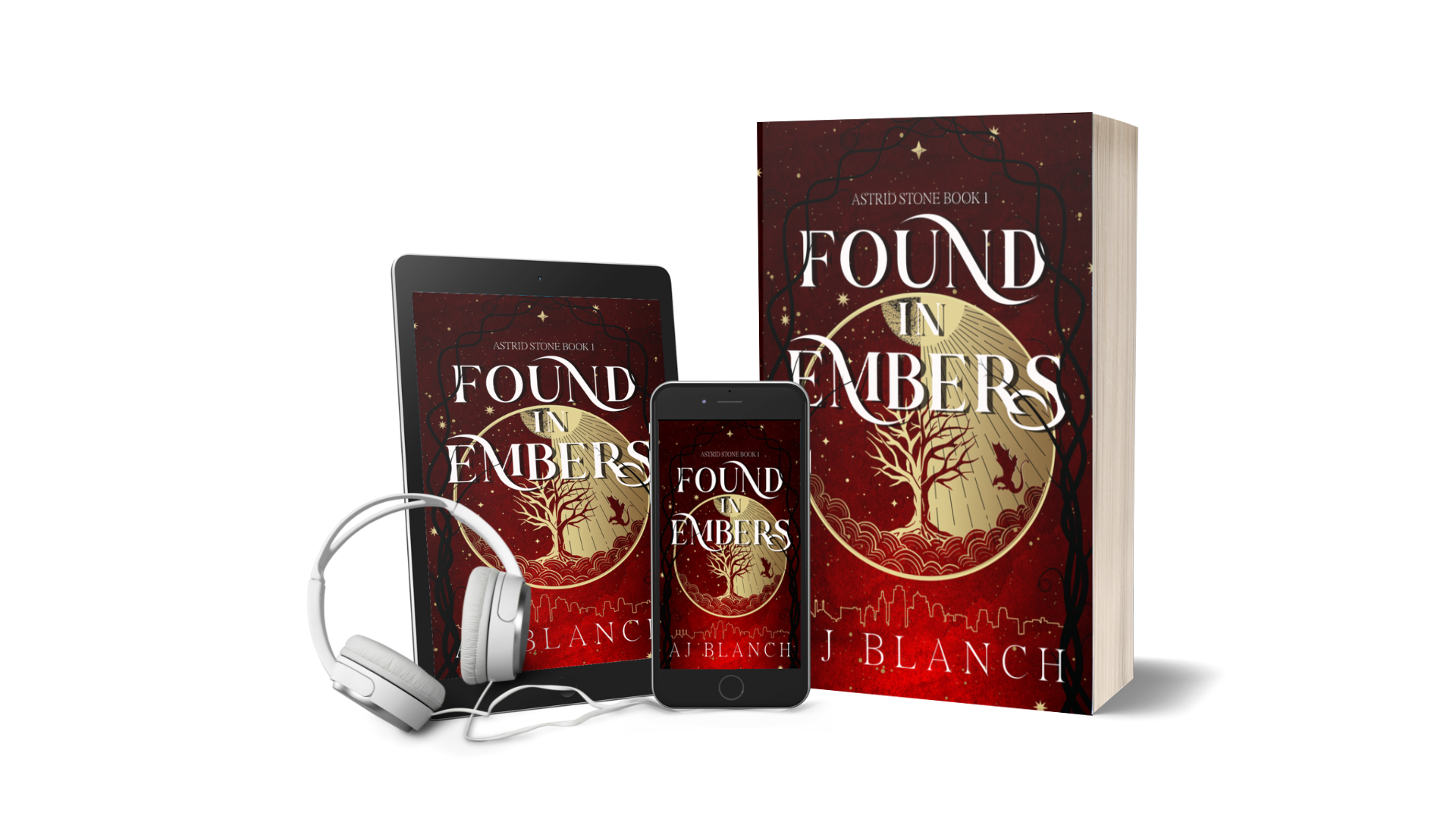 Paperback, ebook, and audiobook of Found in Embers