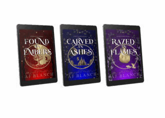 Three tablets each showing a book cover on the screen.